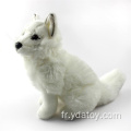 Jouets de loup blanc réaliste en peluche